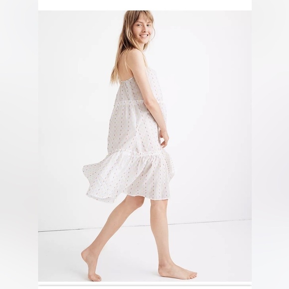 MADEWELL Tiered Cover-Up Dress in Rainbow Clipdot - Picture 1 of 13